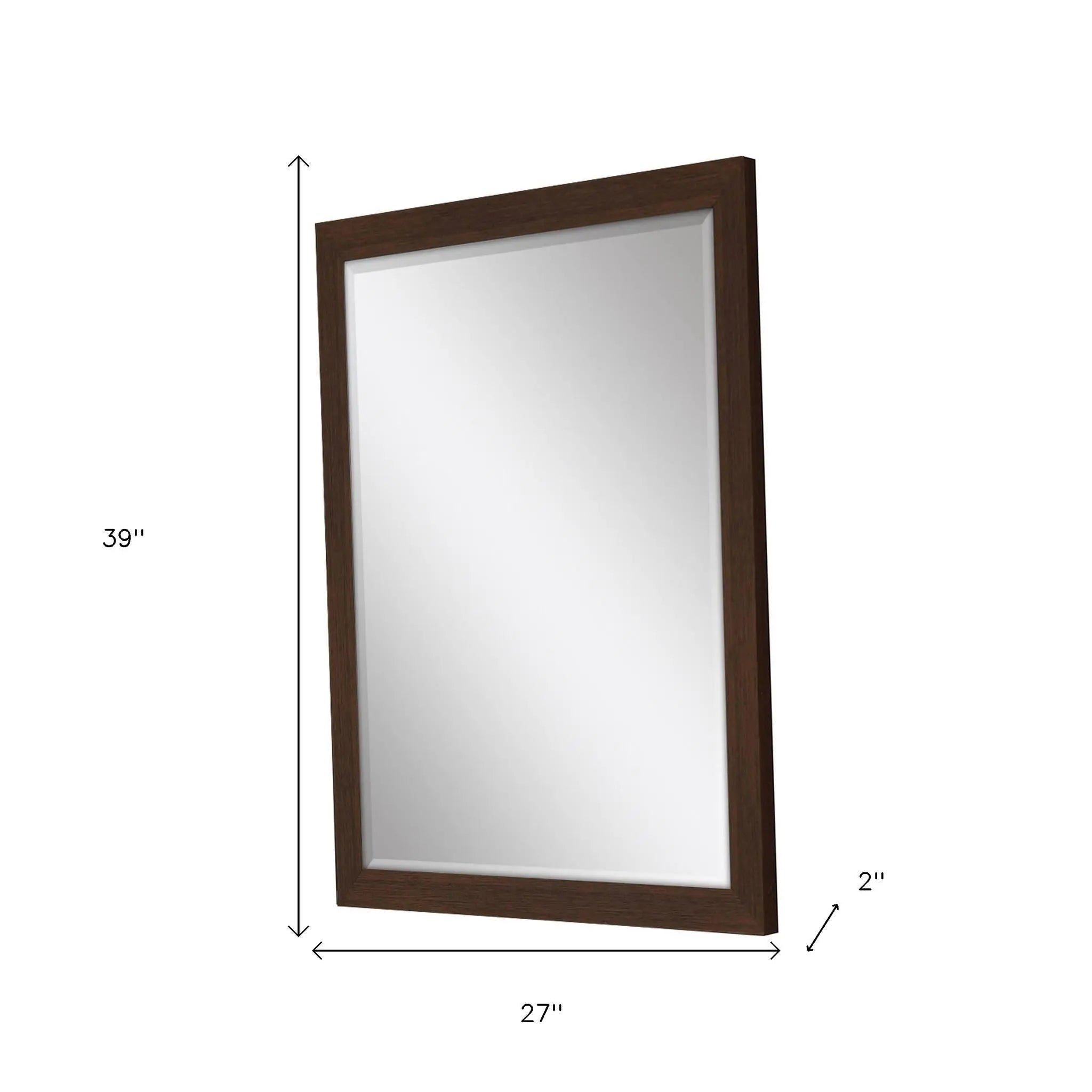 39" Dark Brown Framed Accent Mirror Homeroots Bed & Bath