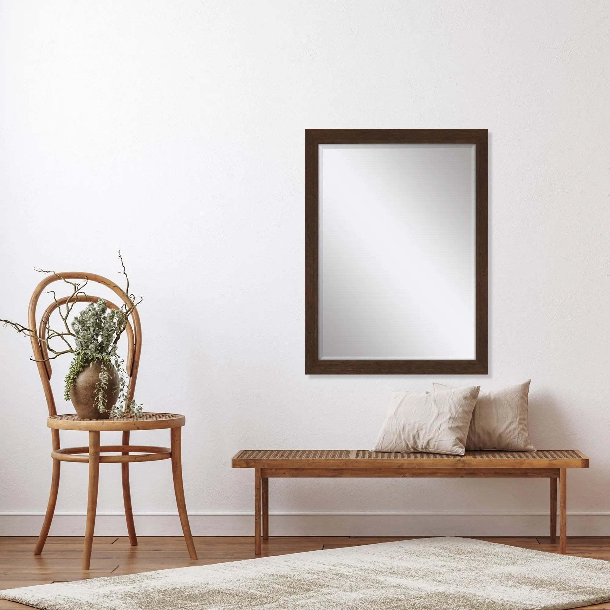 39" Dark Brown Framed Accent Mirror Homeroots Bed & Bath