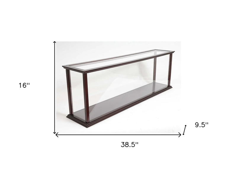 39" Dark Brown Glass Standard Display Stand Homeroots Kitchen & Dining