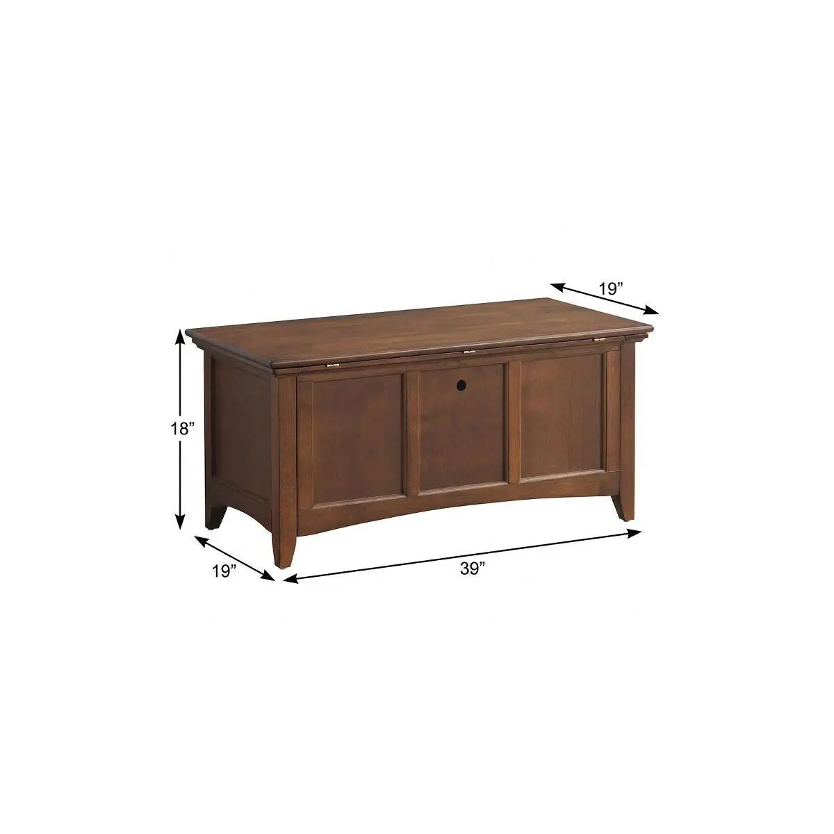 39" Dark Brown Solid Wood Solid Trunk Coffee Table Homeroots Living Room