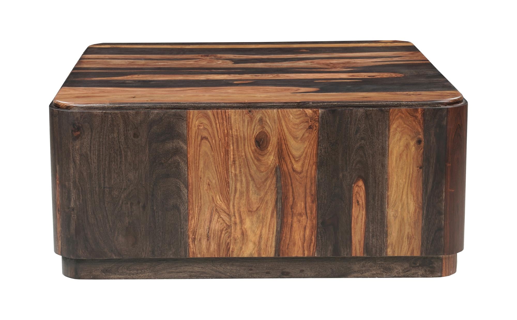 39" Dark Brown Solid Wood Square Solid Coffee Table Homeroots Living Room