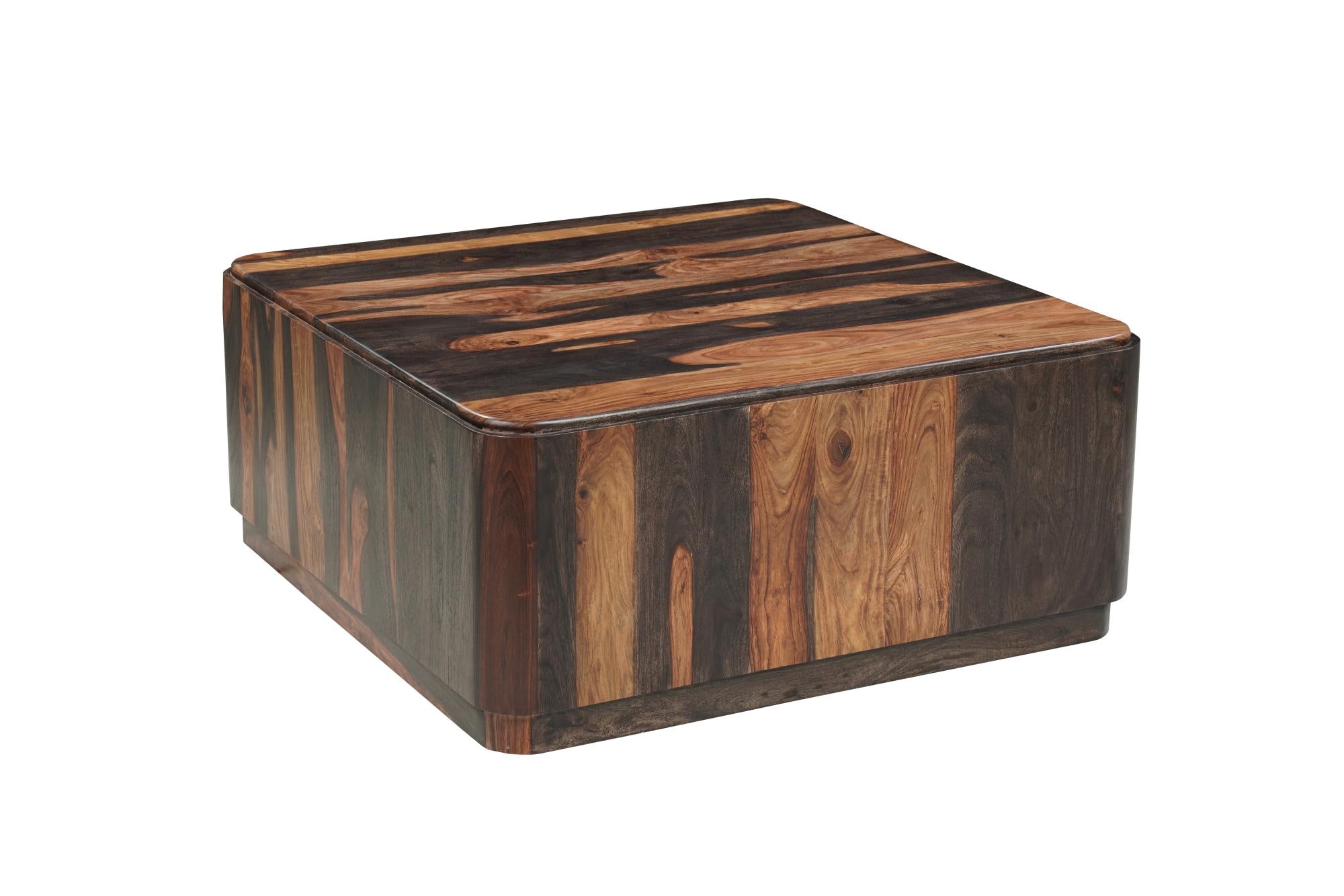 39" Dark Brown Solid Wood Square Solid Coffee Table Homeroots Living Room