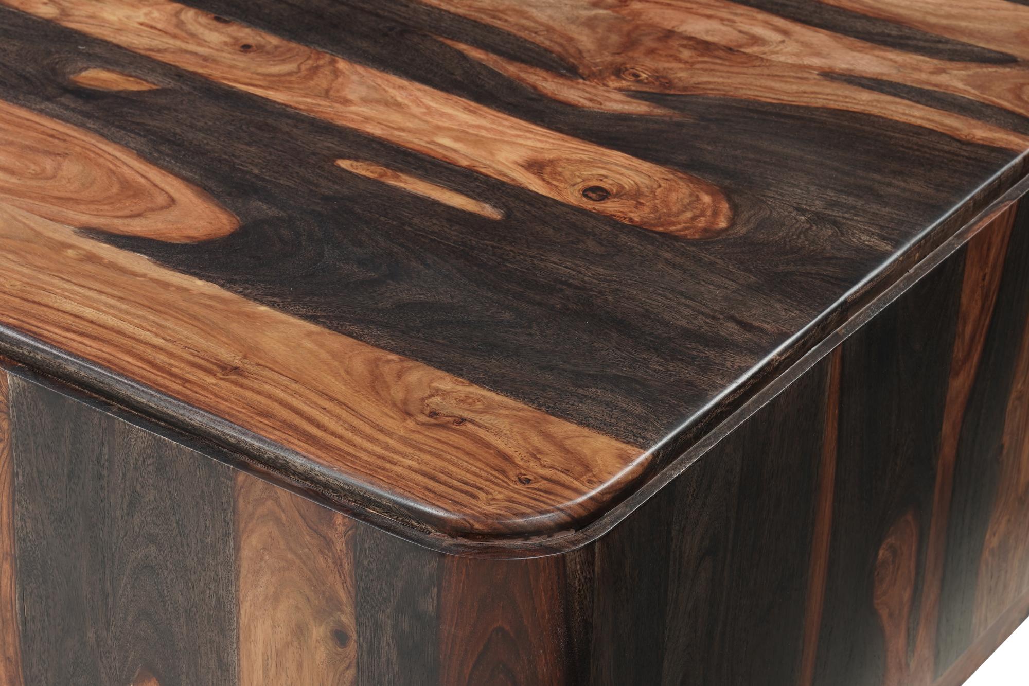 39" Dark Brown Solid Wood Square Solid Coffee Table Homeroots Living Room