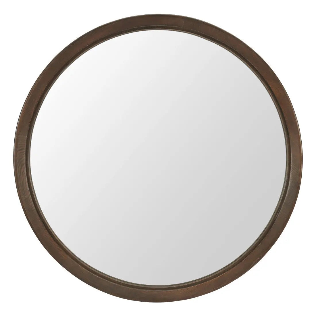 39" Espresso Solid Wood Round Freestanding And Leaning Framed Accent Mirror Homeroots Bed & Bath