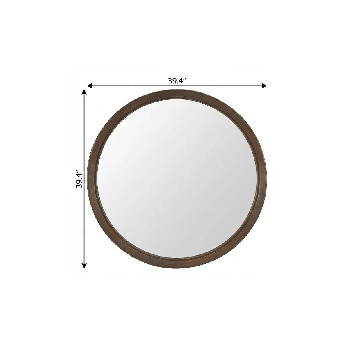 39" Espresso Solid Wood Round Freestanding And Leaning Framed Accent Mirror Homeroots Bed & Bath