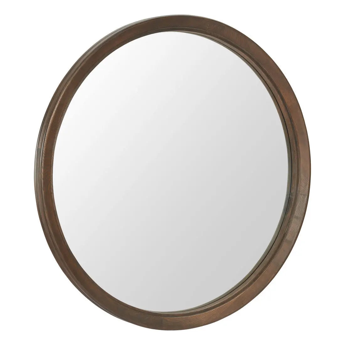 39" Espresso Solid Wood Round Freestanding And Leaning Framed Accent Mirror Homeroots Bed & Bath