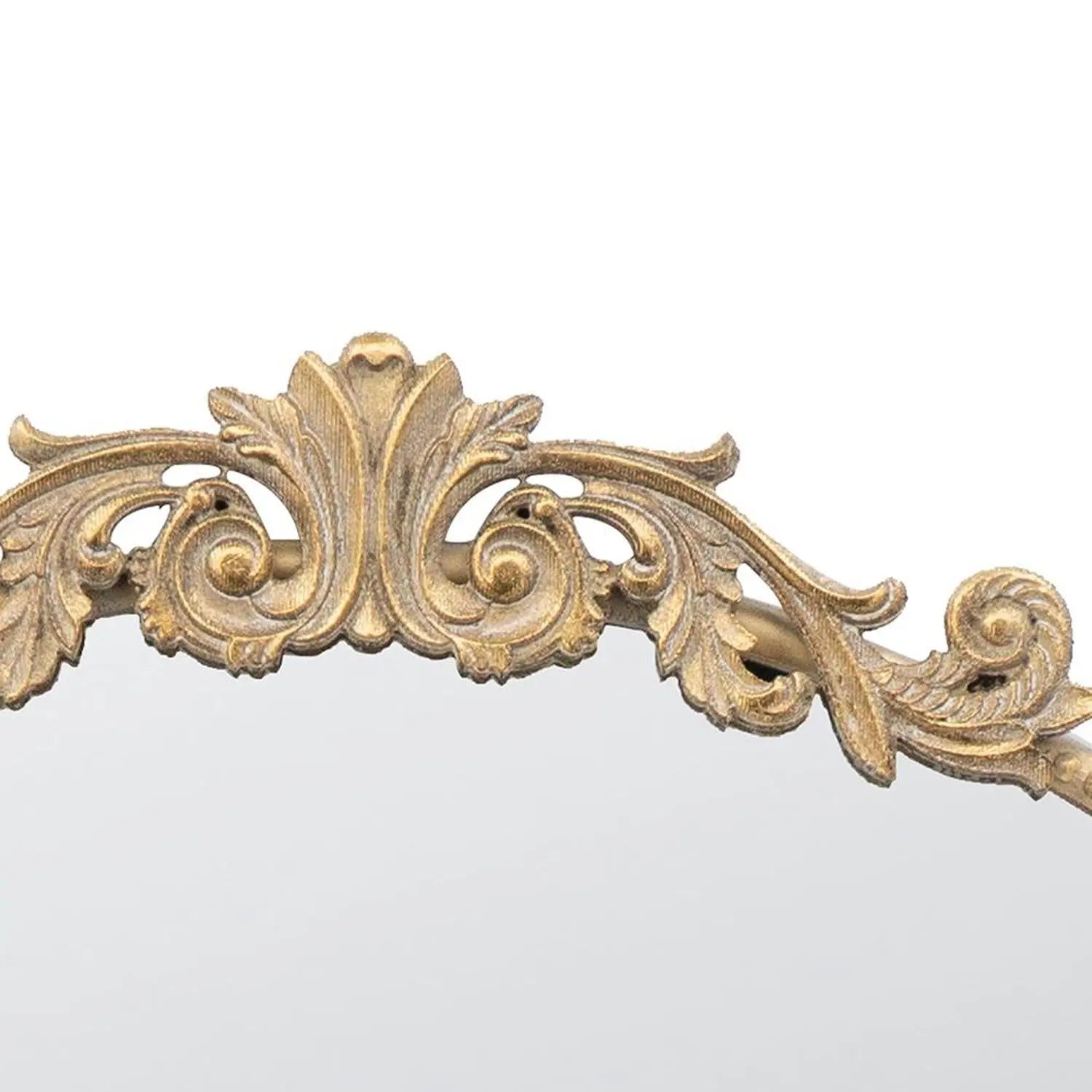 39" Gold Crowned Top Iron Framed Accent Mirror Homeroots Bed & Bath