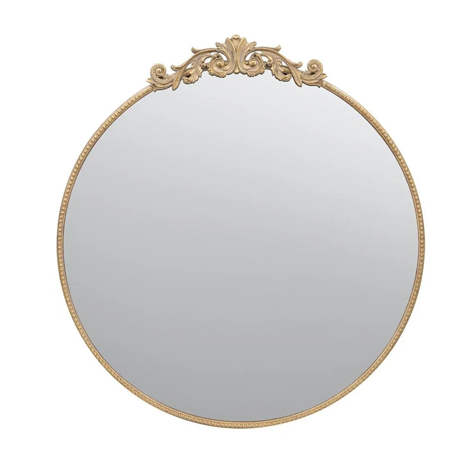 39" Gold Crowned Top Iron Framed Accent Mirror Homeroots Bed & Bath