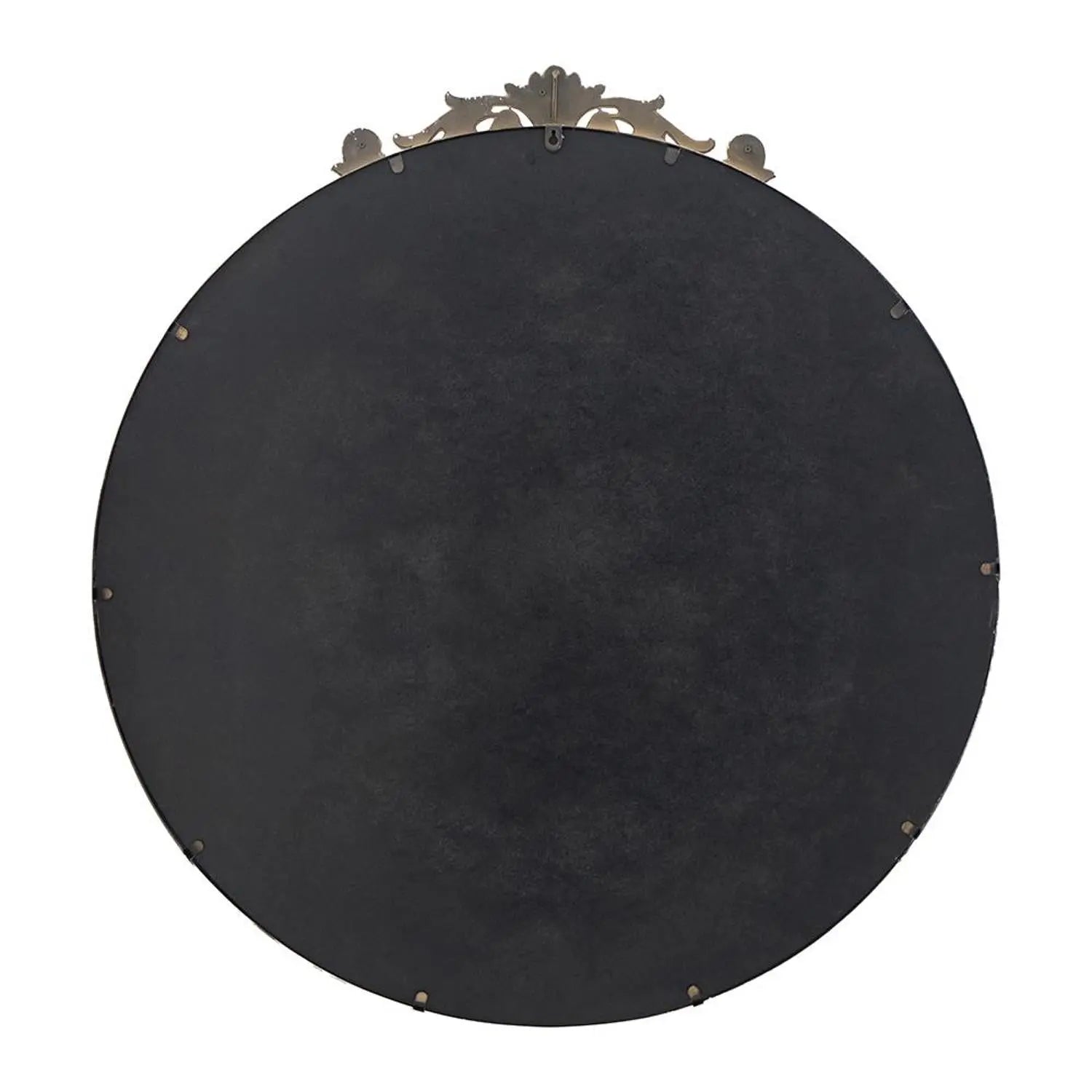 39" Gold Crowned Top Iron Framed Accent Mirror Homeroots Bed & Bath