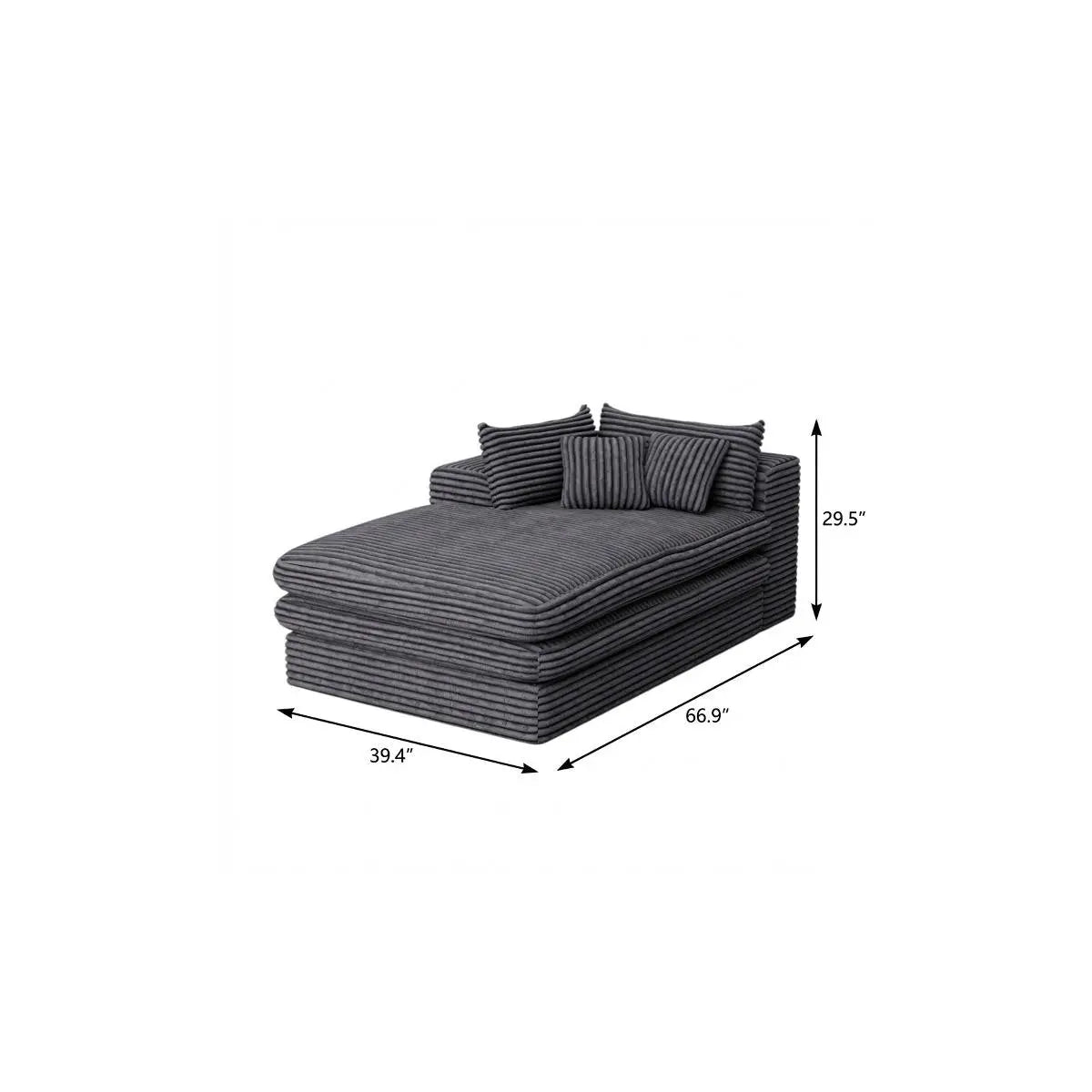 39" Gray Corduroy Lounge Chair Homeroots Living Room