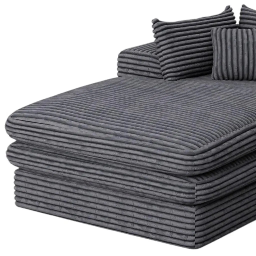 39" Gray Corduroy Lounge Chair Homeroots Living Room