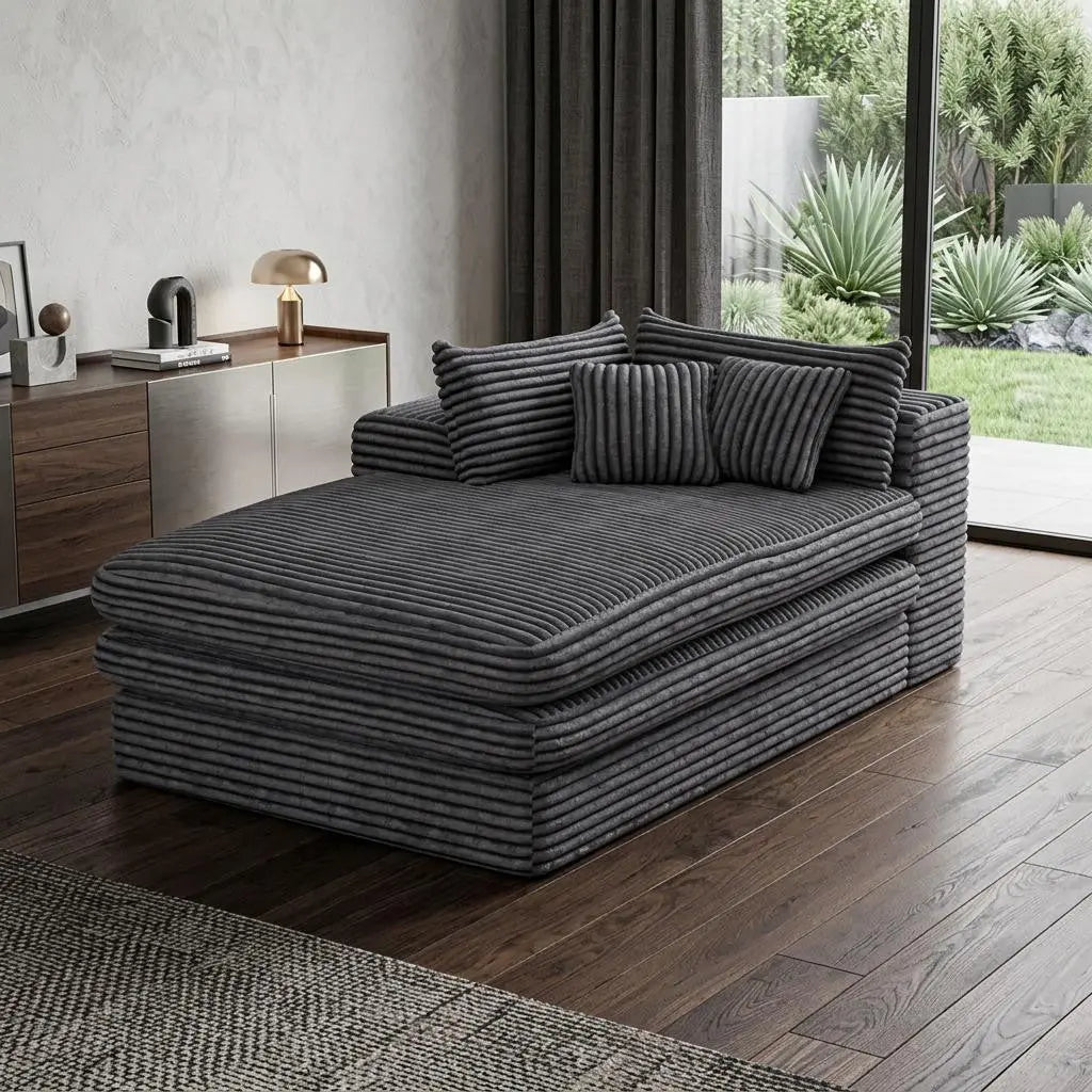 39" Gray Corduroy Lounge Chair Homeroots Living Room