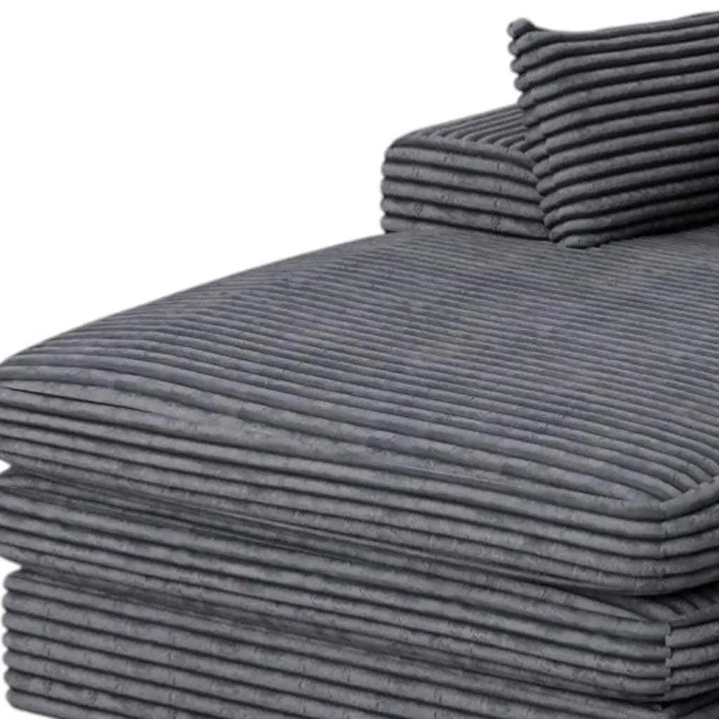 39" Gray Corduroy Lounge Chair Homeroots Living Room
