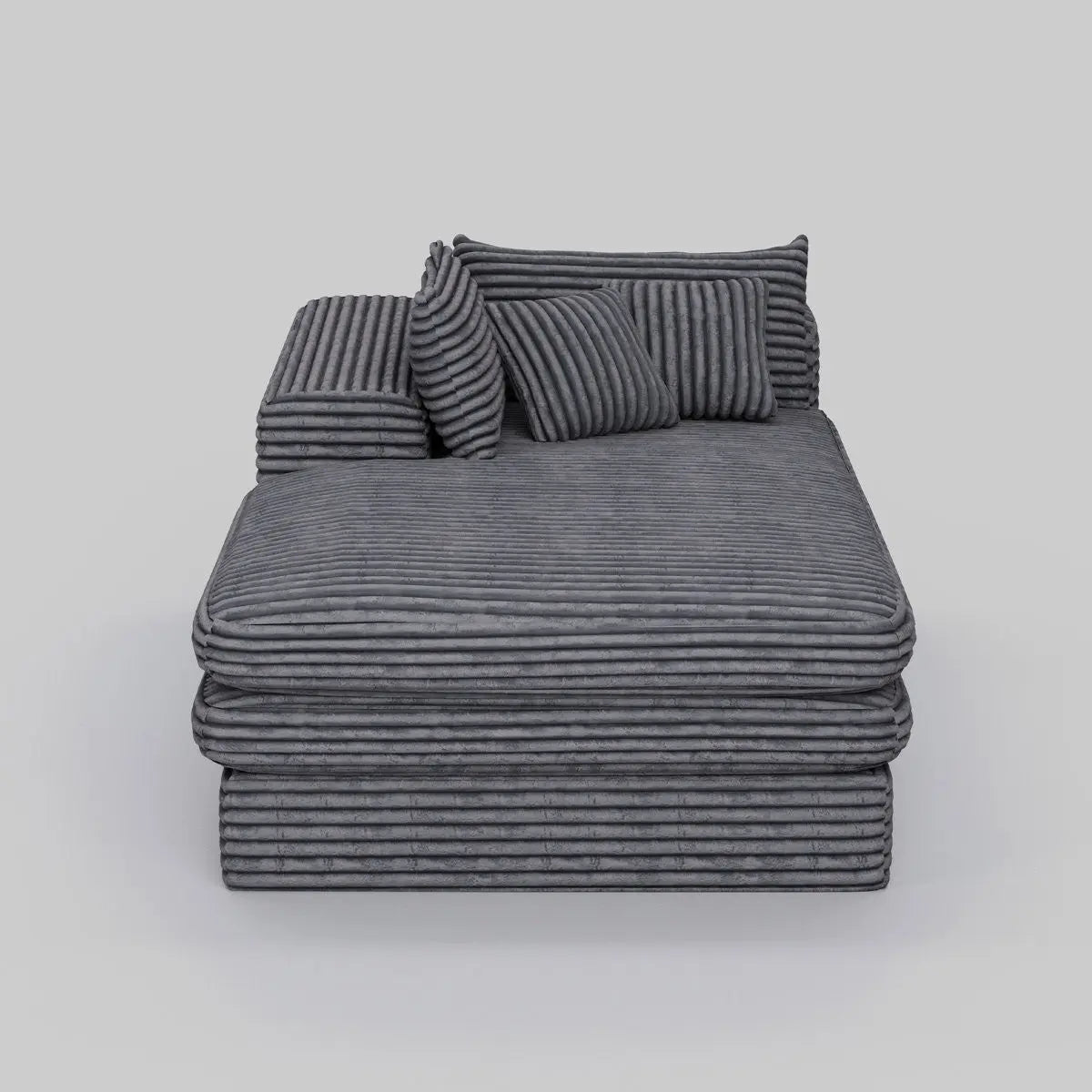 39" Gray Corduroy Lounge Chair Homeroots Living Room