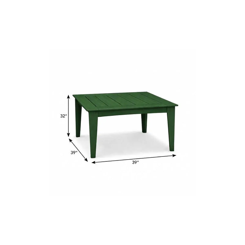 39" Green Heavy Duty Plastic Square Outdoor Dining Table Homeroots Outdoor