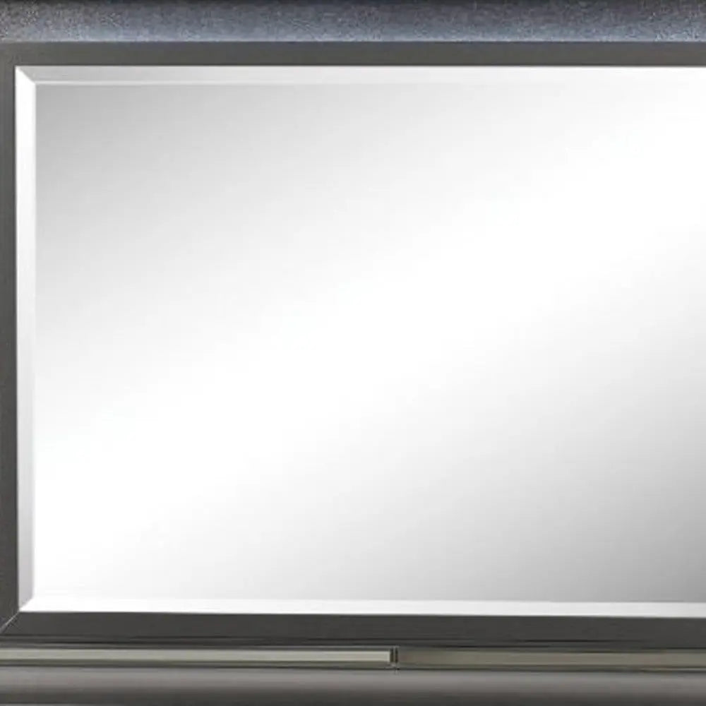 39" Gunmetal Lighted Wood Framed Mounted Dresser Mirror Homeroots Bed & Bath