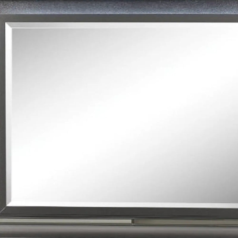 39" Gunmetal Lighted Wood Framed Mounted Dresser Mirror Homeroots Bed & Bath