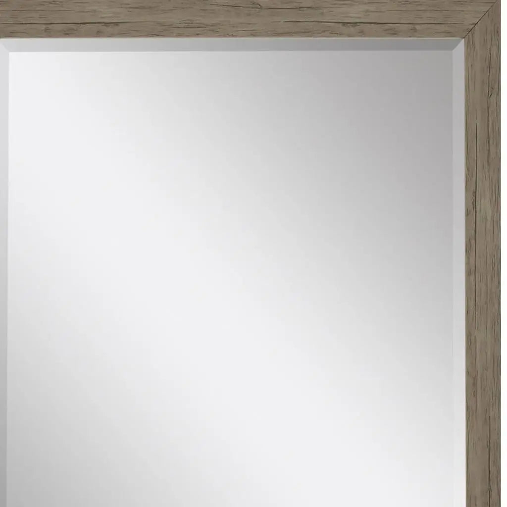 39" Light Brown Framed Accent Mirror Homeroots Bed & Bath