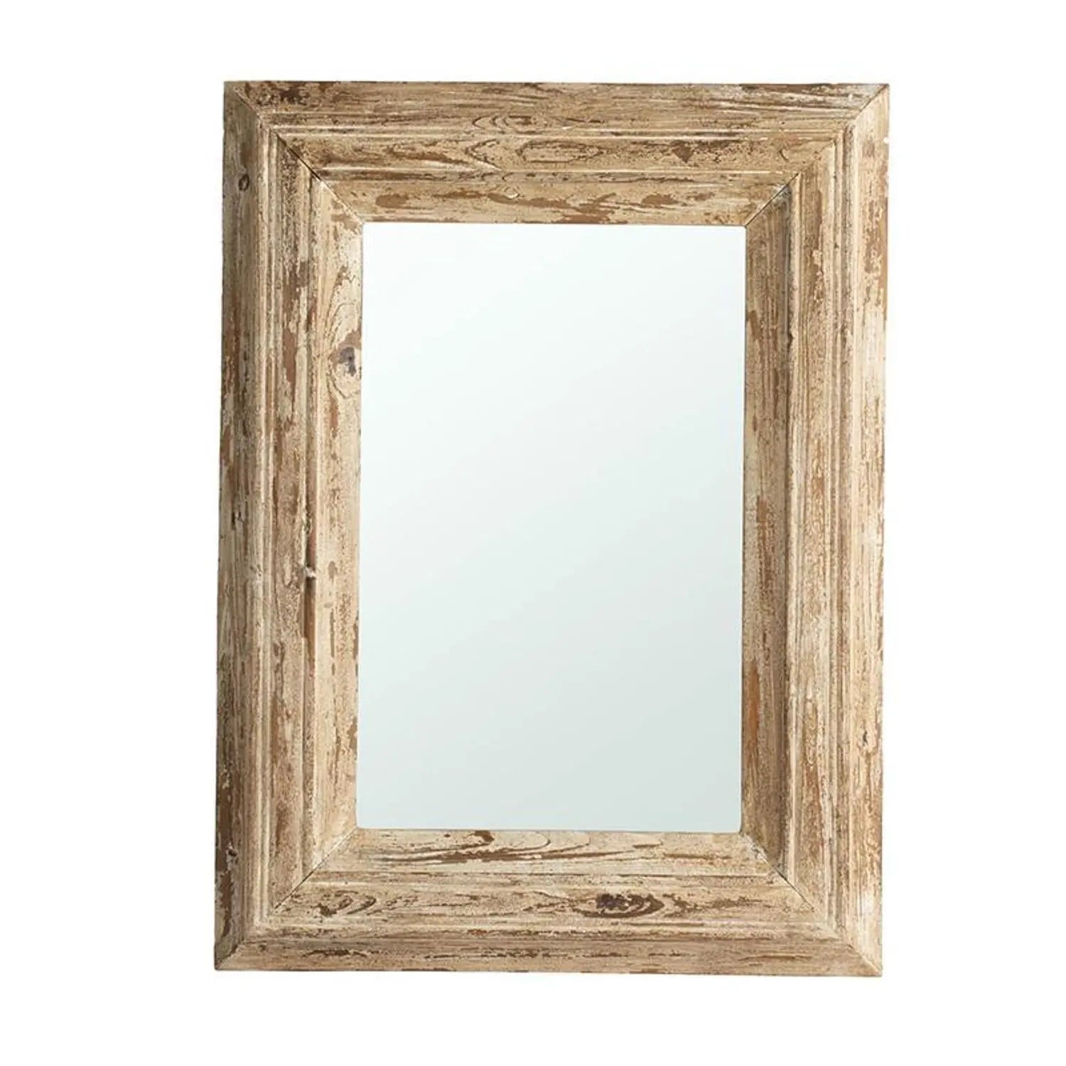 39" Natural Distressed Wood Framed Accent Mirror - GreatEagleInc