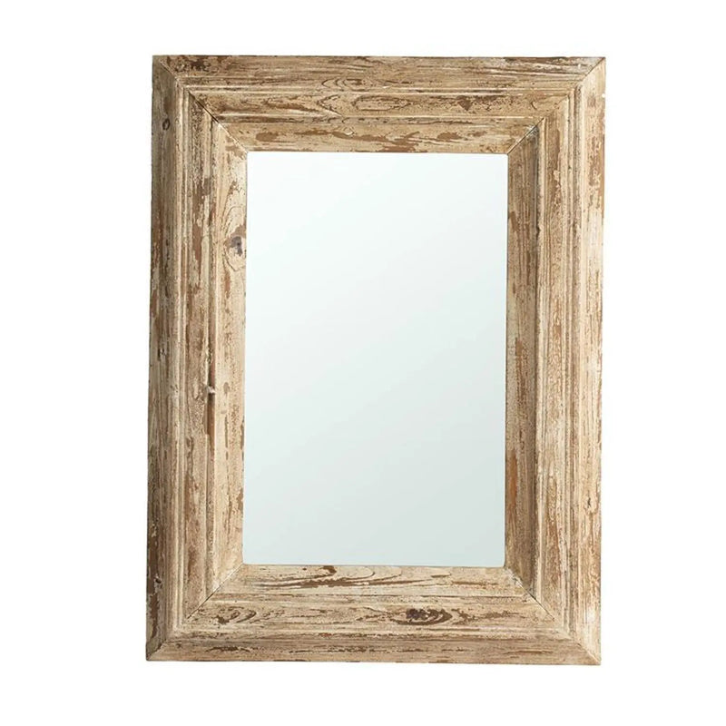 39" Natural Distressed Wood Framed Accent Mirror - GreatEagleInc