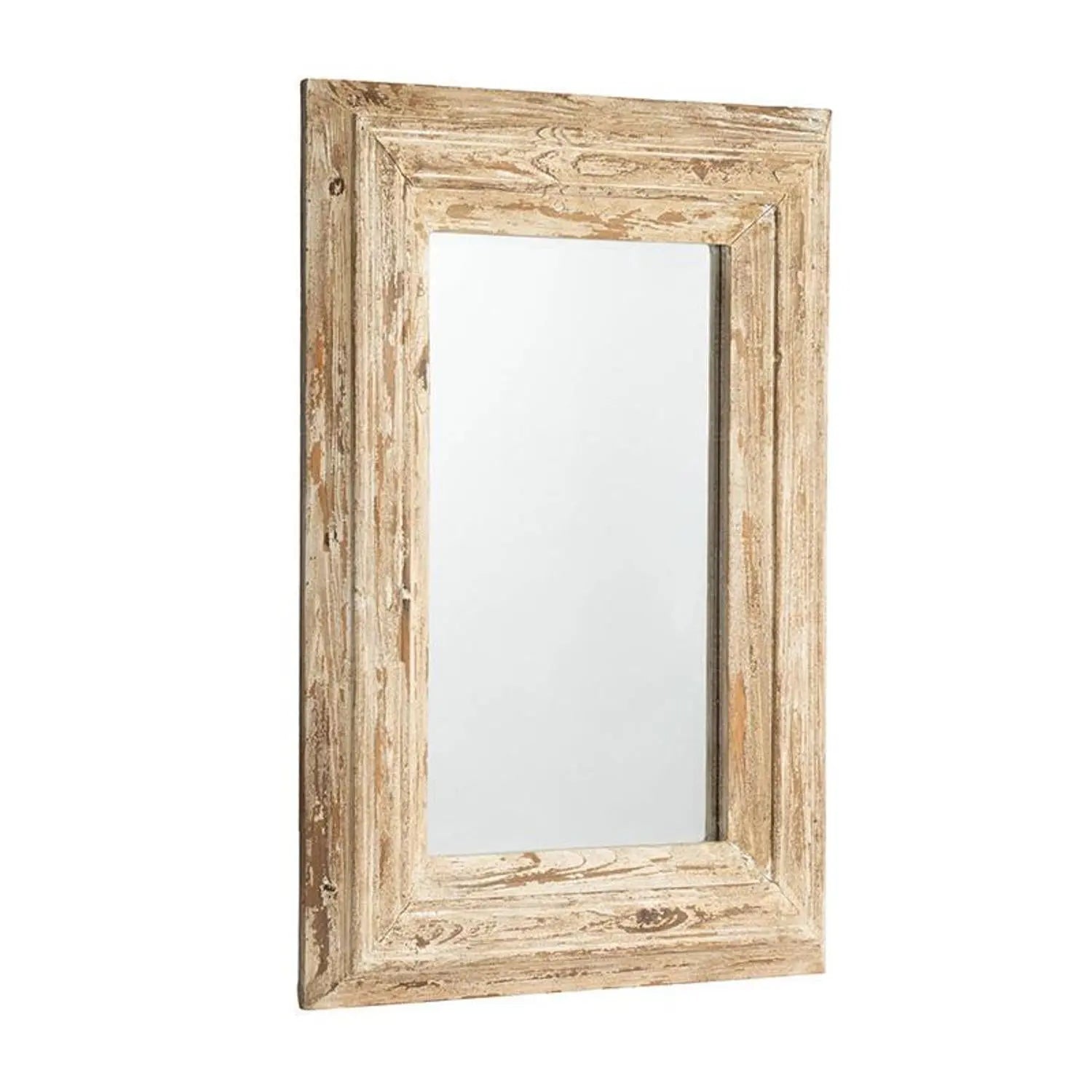 39" Natural Distressed Wood Framed Accent Mirror - GreatEagleInc