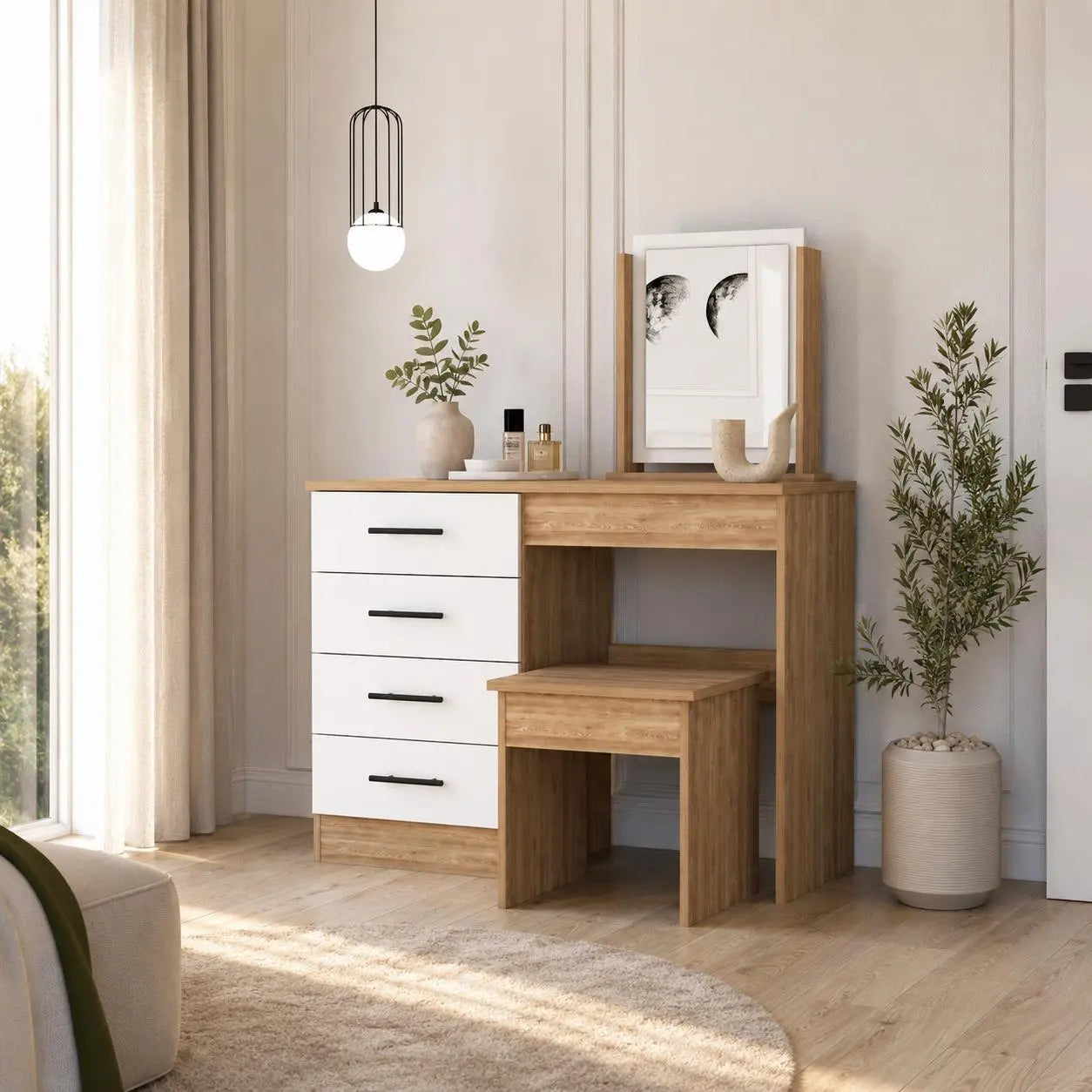 39" Natural Wood Freestanding Bathroom Vanity And Four Drawers Homeroots Bed & Bath