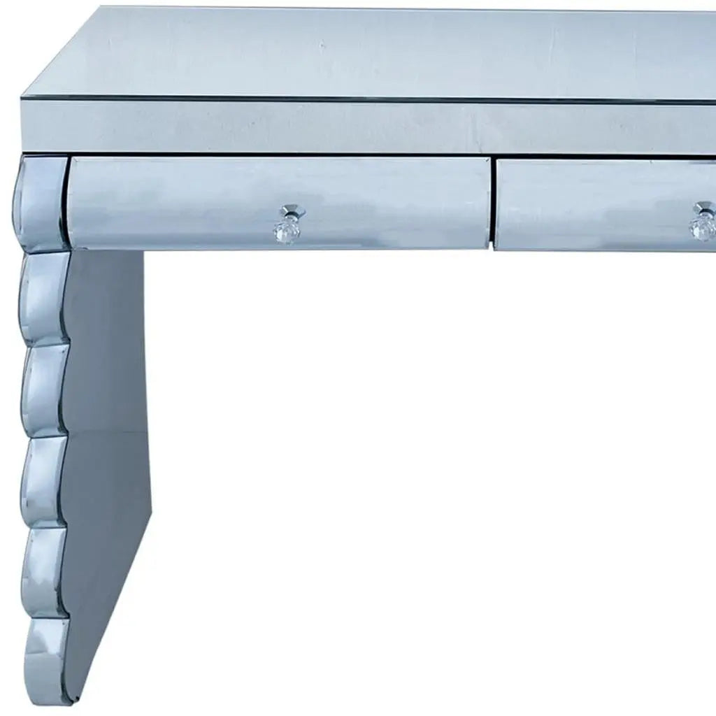 39" Silver Wood Vanity Table Homeroots Living Room