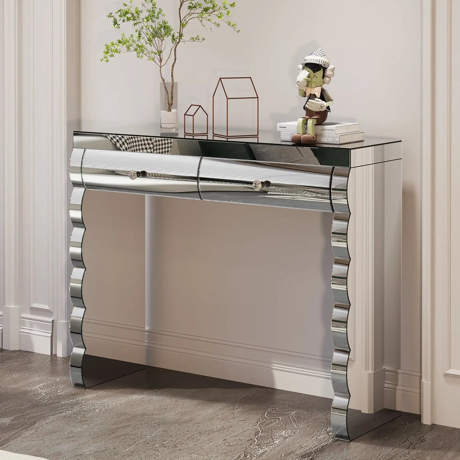 39" Silver Wood Vanity Table Homeroots Living Room