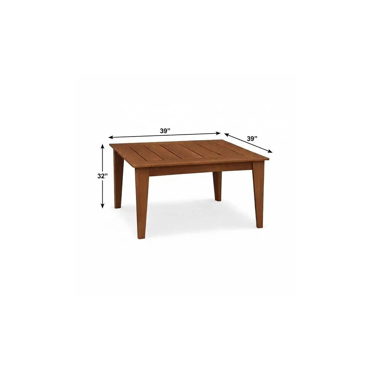 39" Walnut Heavy Duty Plastic Square Outdoor Dining Table Homeroots Outdoor