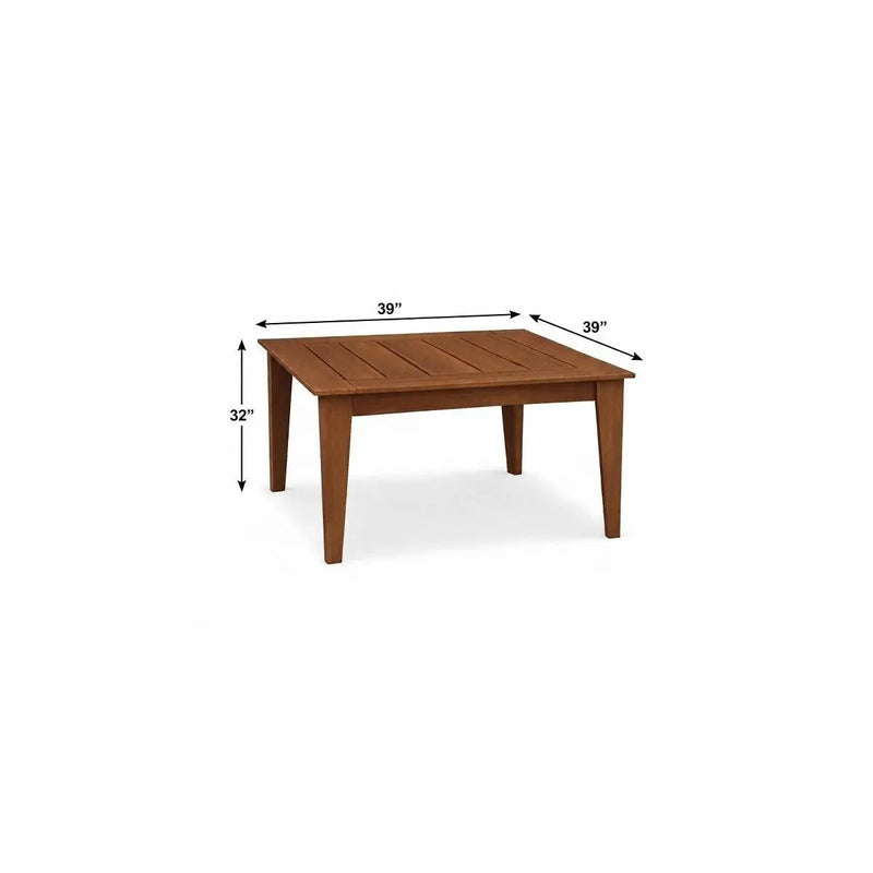 39" Walnut Heavy Duty Plastic Square Outdoor Dining Table Homeroots Outdoor