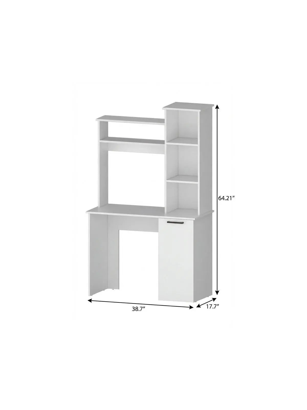 39" White Computer Desk With Hutch Homeroots Office