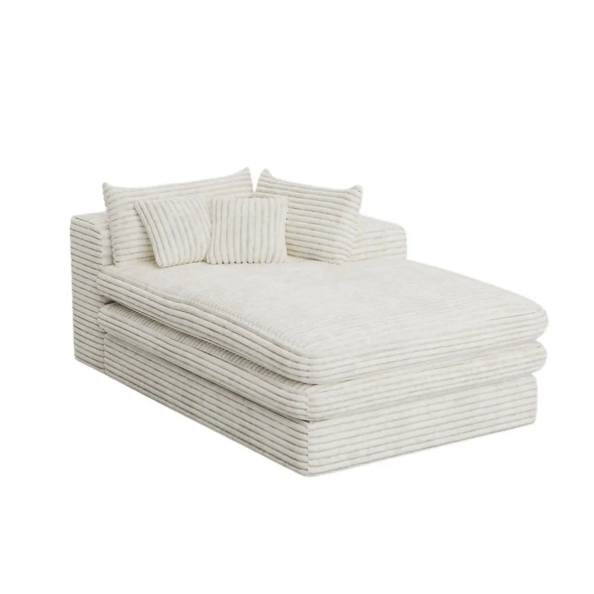 39" White Corduroy Lounge Chair Homeroots Living Room