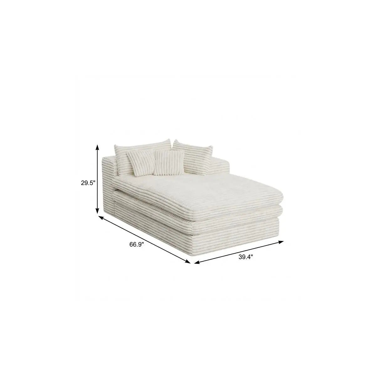 39" White Corduroy Lounge Chair Homeroots Living Room