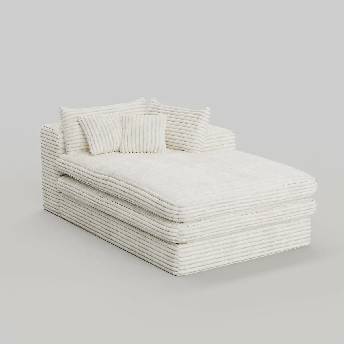 39" White Corduroy Lounge Chair Homeroots Living Room