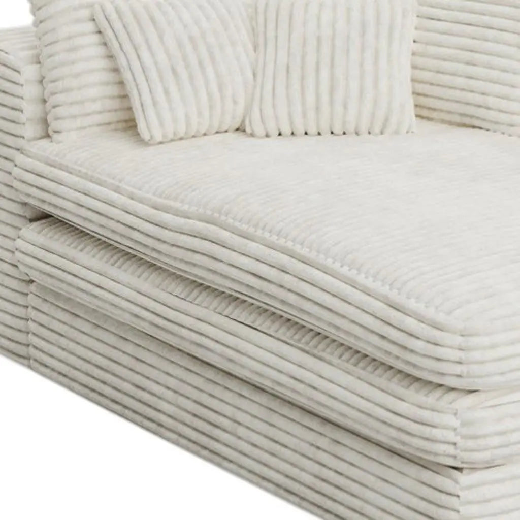 39" White Corduroy Lounge Chair Homeroots Living Room