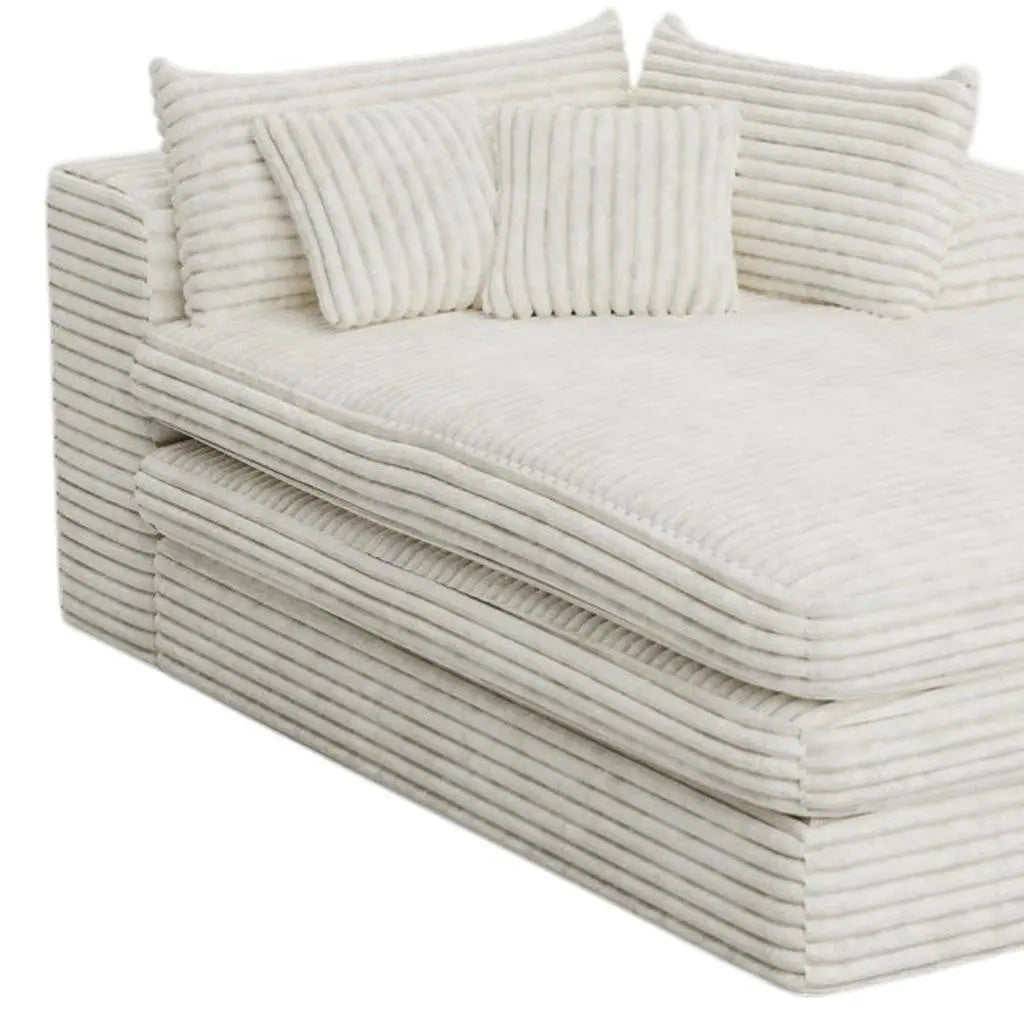 39" White Corduroy Lounge Chair Homeroots Living Room