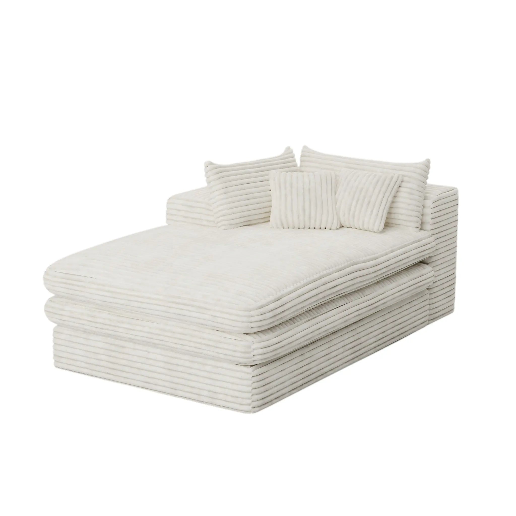 39" White Corduroy Lounge Chair Homeroots Living Room