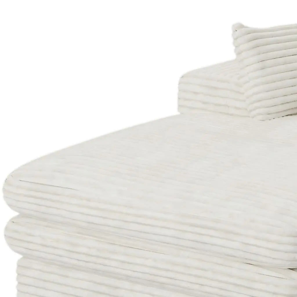 39" White Corduroy Lounge Chair Homeroots Living Room