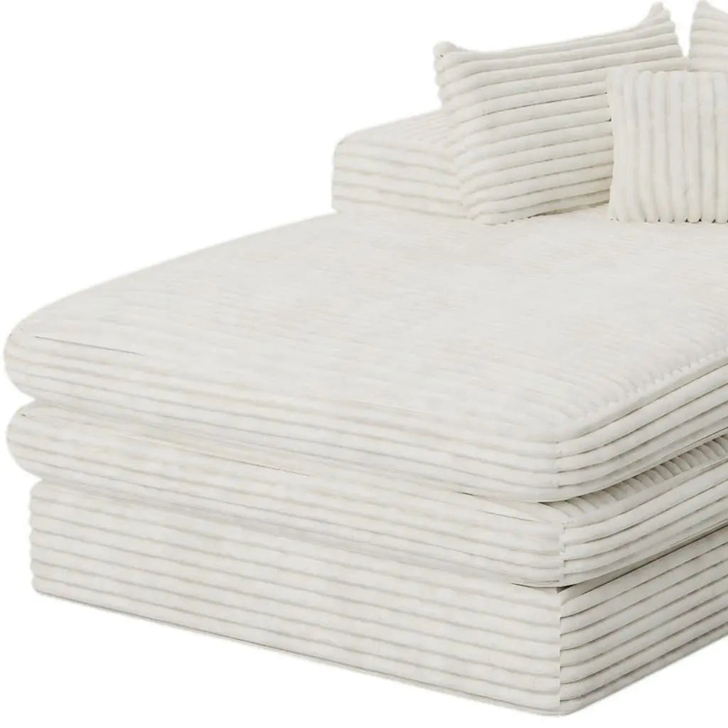 39" White Corduroy Lounge Chair Homeroots Living Room