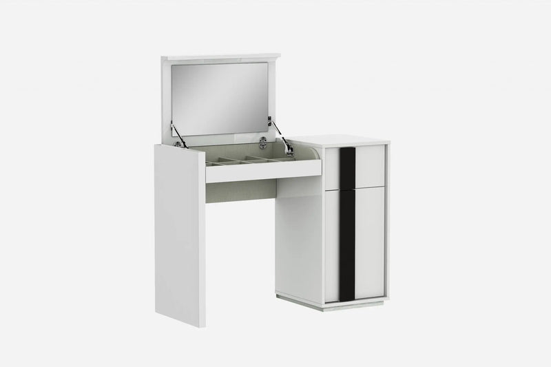 39" White Single Drawer Vanity Chest With Mirror Homeroots Bed & Bath