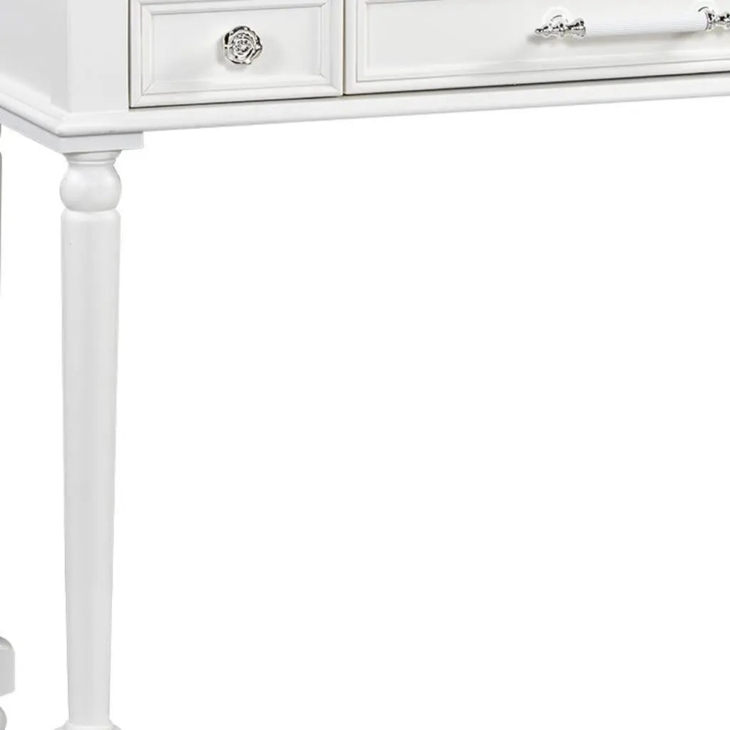 39" White Wood Mirrored Vanity Table Homeroots Living Room