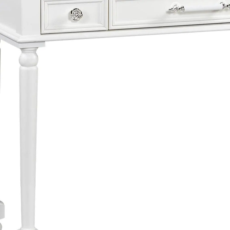 39" White Wood Mirrored Vanity Table Homeroots Living Room