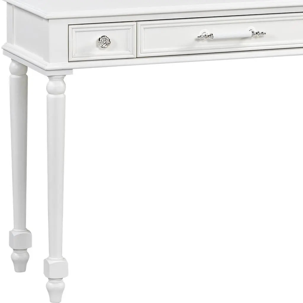 39" White Wood Mirrored Vanity Table Homeroots Living Room