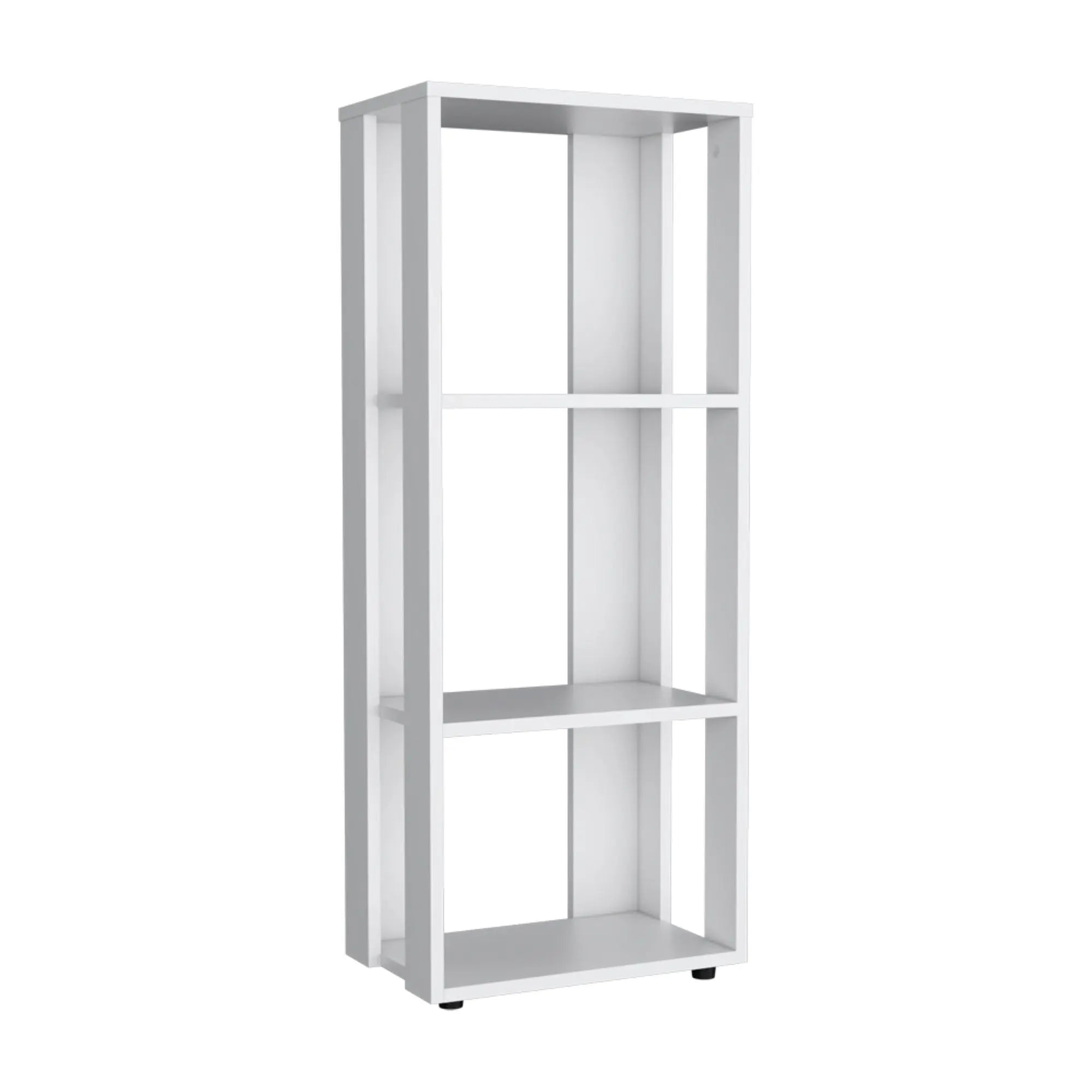 39" White Wood Three Tier Bookcase Homeroots Office