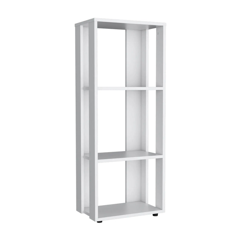 39" White Wood Three Tier Bookcase Homeroots Office