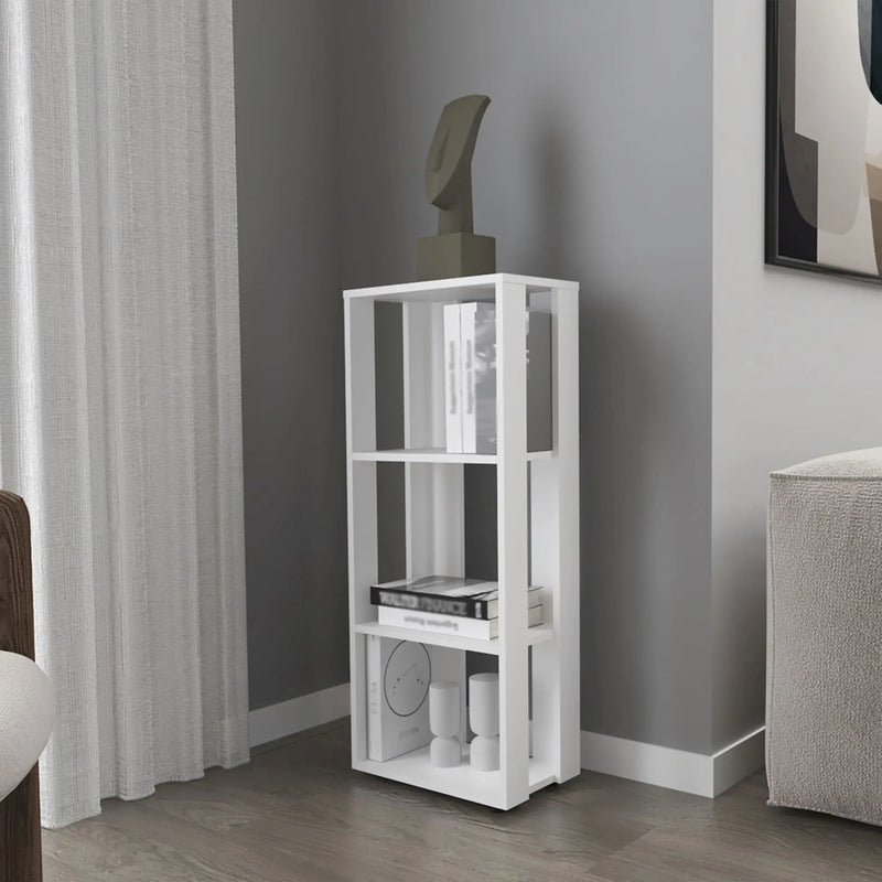 39" White Wood Three Tier Bookcase Homeroots Office