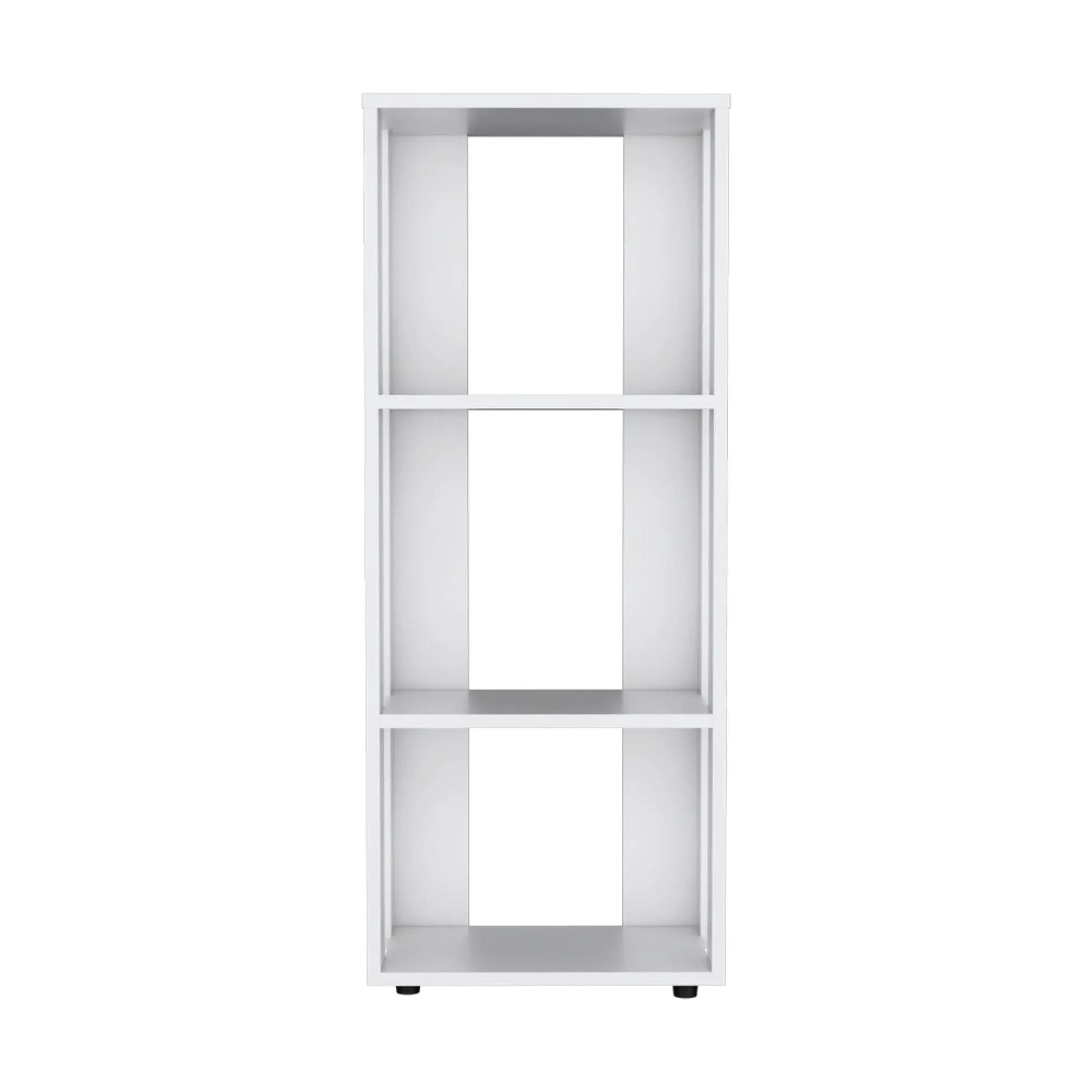 39" White Wood Three Tier Bookcase Homeroots Office