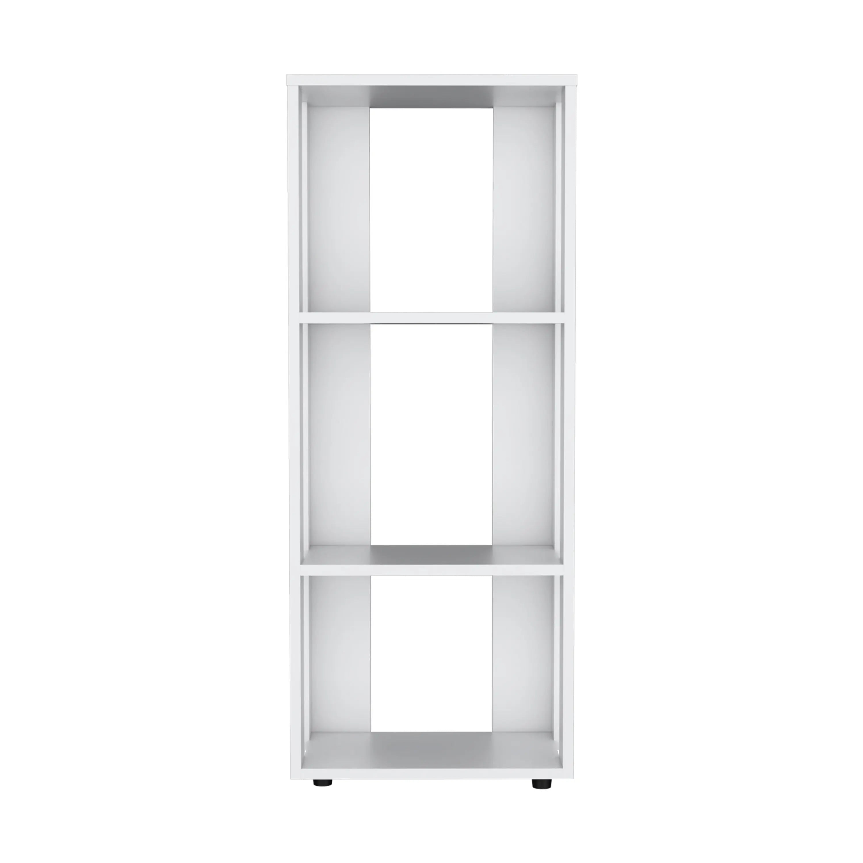 39" White Wood Three Tier Bookcase Homeroots Office