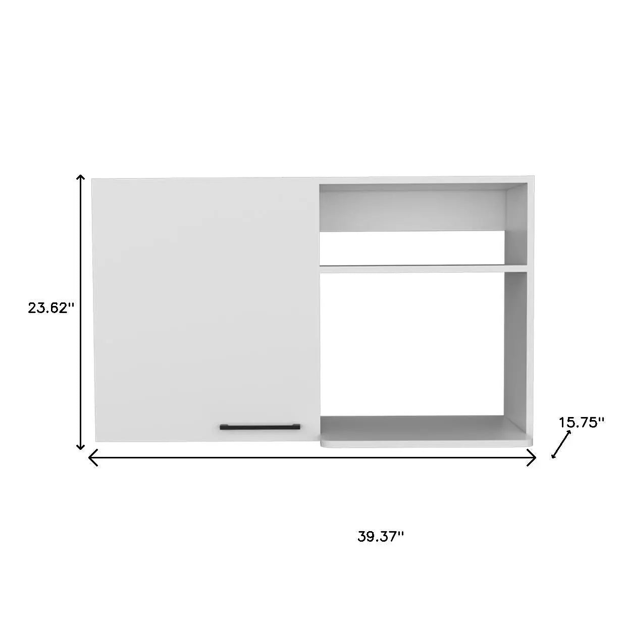 39" White Wood Wall Mounted Accent Cabinet With Single Door Homeroots Kitchen & Dining