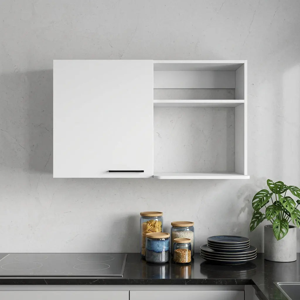39" White Wood Wall Mounted Accent Cabinet With Single Door Homeroots Kitchen & Dining